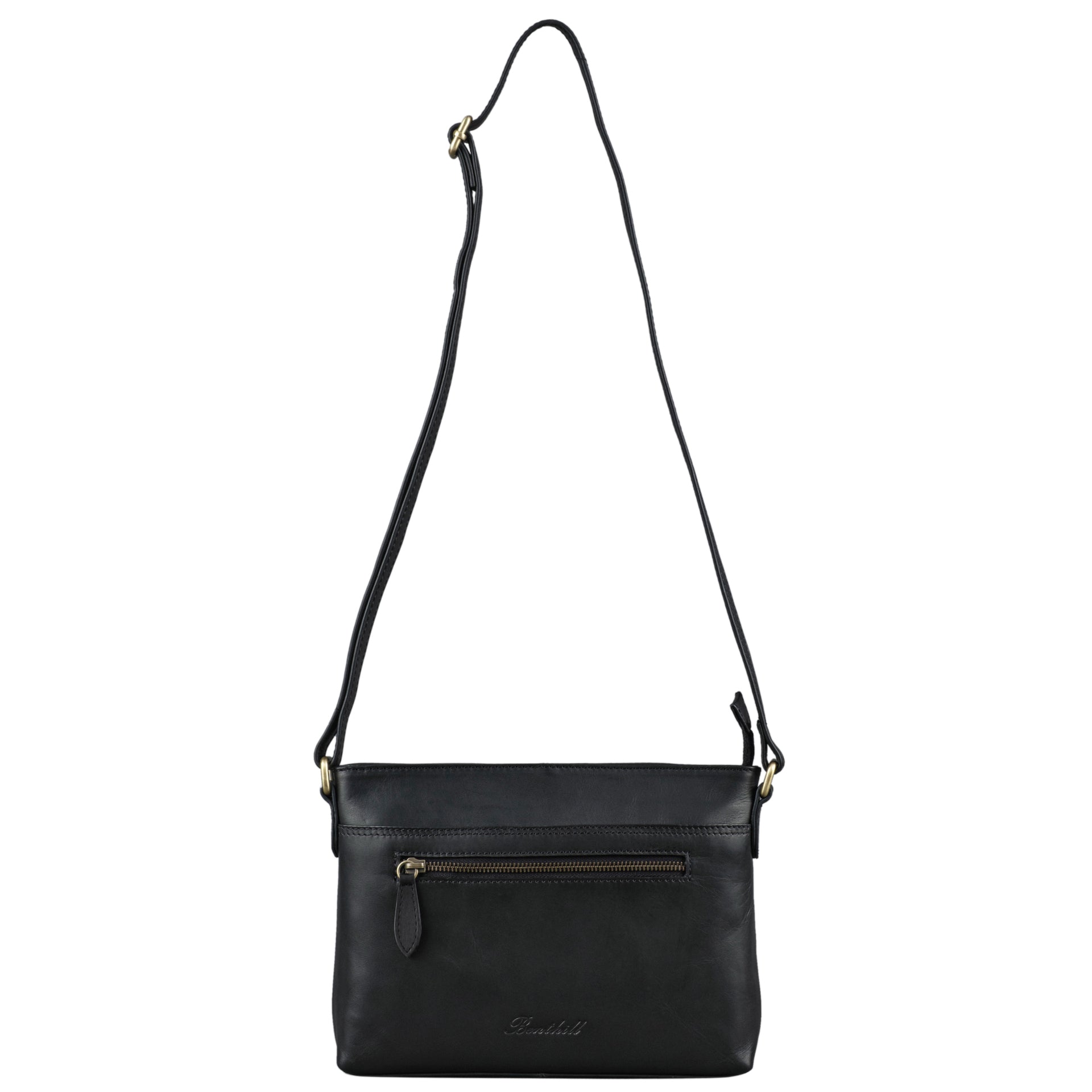 Benthill Damen Handtasche aus Echt-Leder - Schultertasche aus Rindsleder - Tasche mit Reißverschluss - Vintage Ledertasche / Umhängetasche