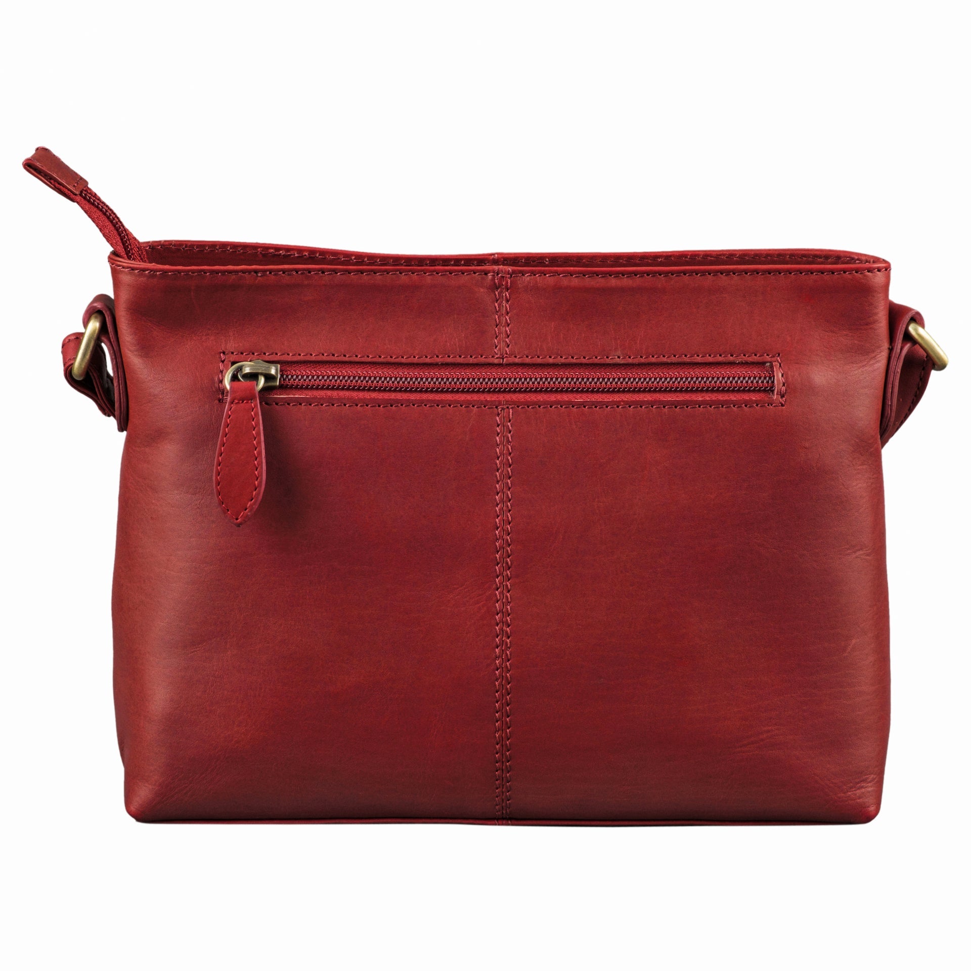 Benthill Damen Handtasche aus Echt-Leder - Schultertasche aus Rindsleder - Tasche mit Reißverschluss - Vintage Ledertasche / Umhängetasche
