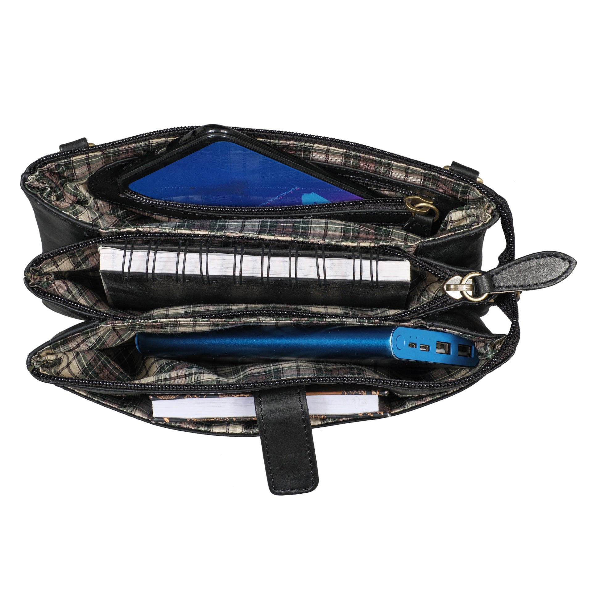 Benthill Leder Umhängetasche - Reisebrieftasche aus echtem Rindsleder - Schultertasche mit Reißverschluss - Oragnizer / Ledertasche - Herren / Damen