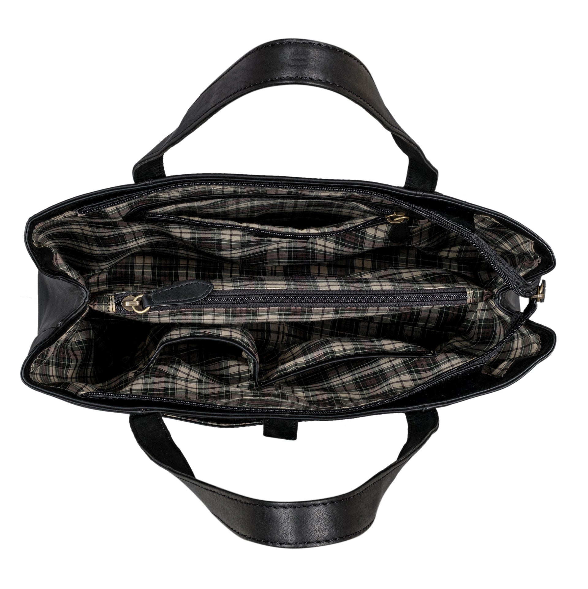 Benthill Damen Tasche Leder - Handtasche aus echtem Rindsleder - Große Schultertasche mit Reißverschluss - Vintage Umhängetasche XL
