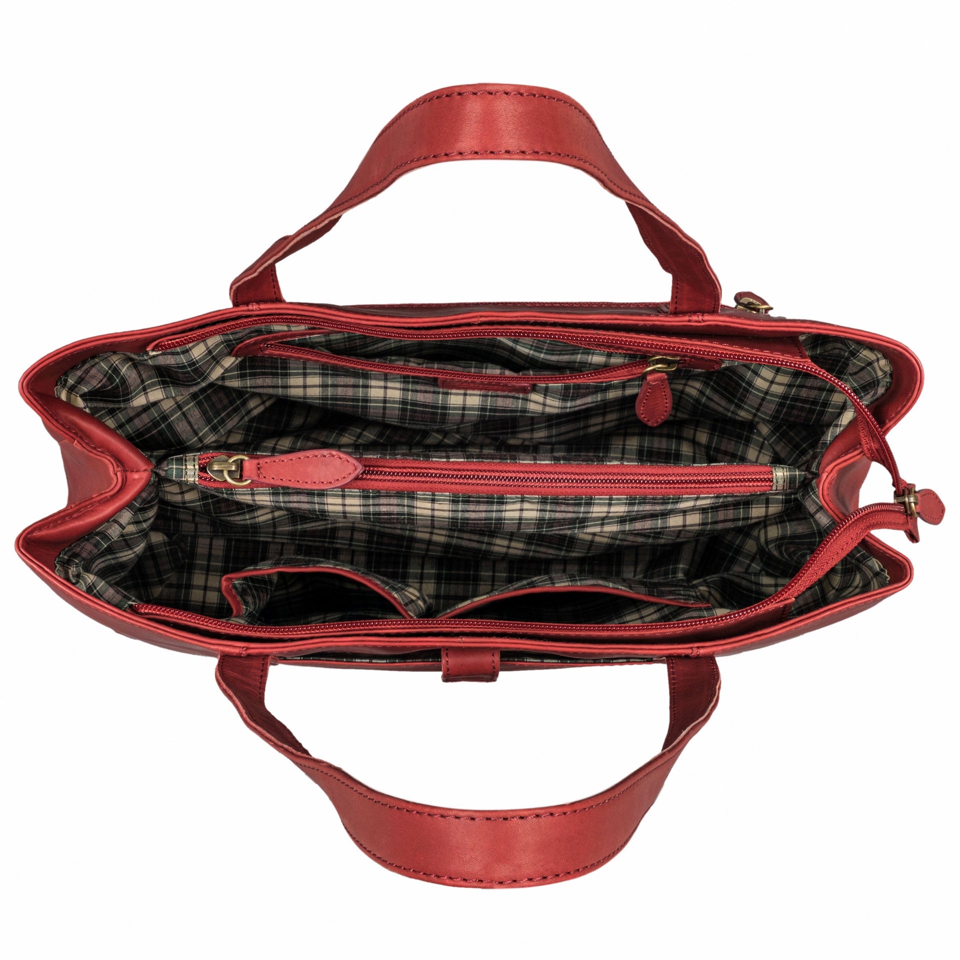 Benthill Damen Tasche Leder - Handtasche aus echtem Rindsleder - Große Schultertasche mit Reißverschluss - Vintage Umhängetasche XL