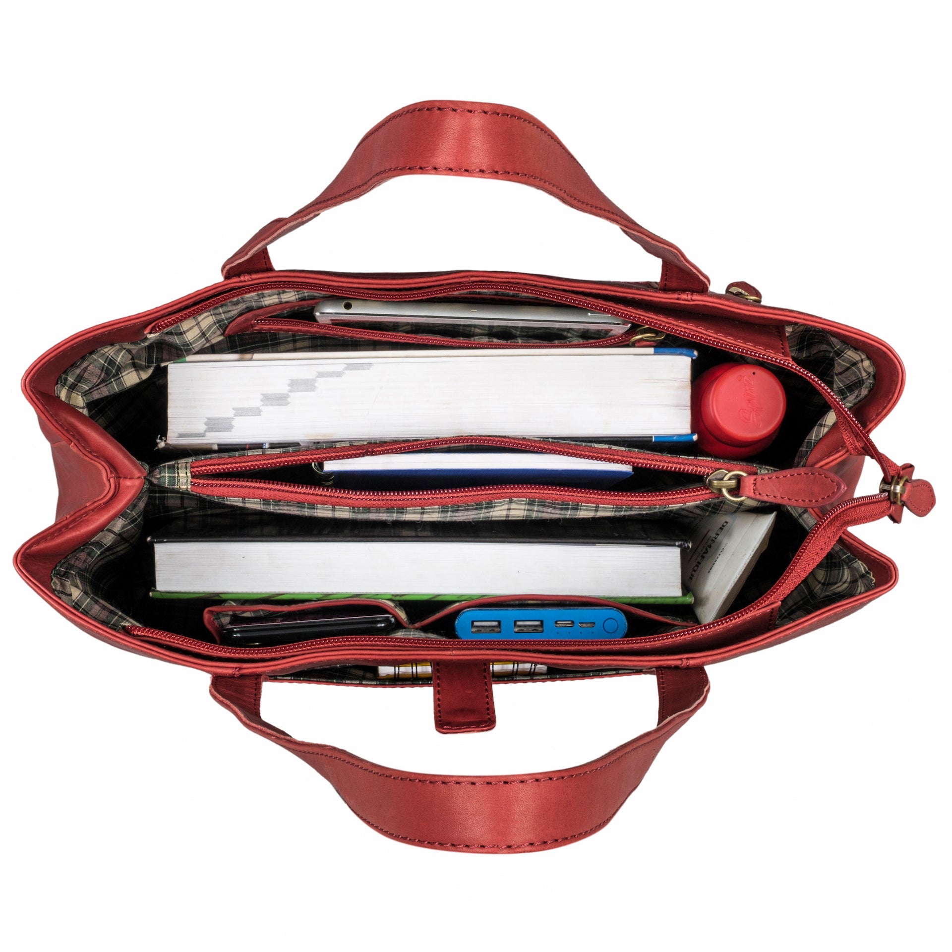 Benthill Damen Tasche Leder - Handtasche aus echtem Rindsleder - Große Schultertasche mit Reißverschluss - Vintage Umhängetasche XL
