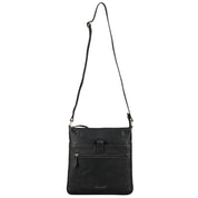 Benthill Umhängetasche Damen Leder - Shopper aus Rindsleder - Handtasche mit Reißverschluss - Schultertasche / Bag Beutel - Ledertasche