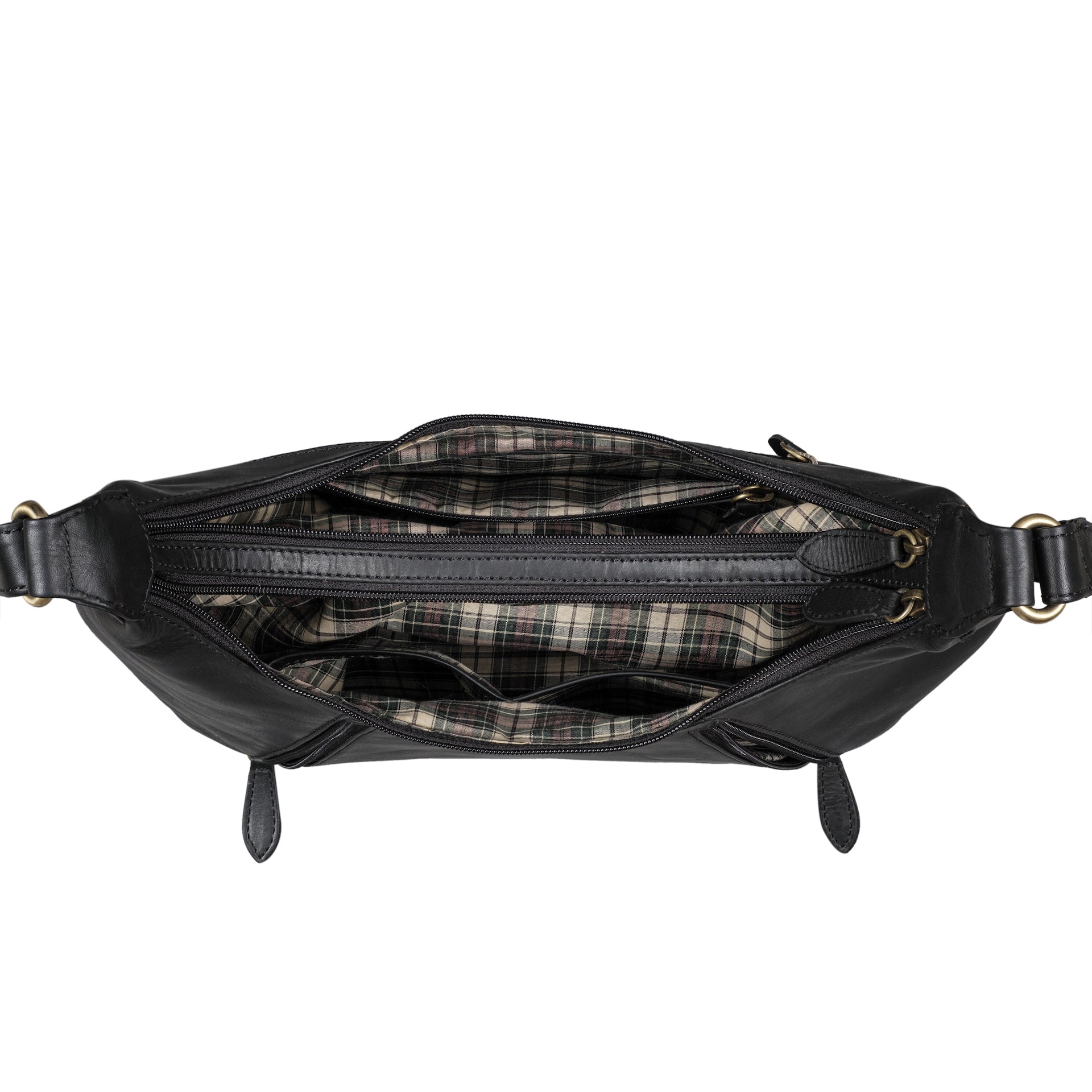 Benthill Damen Handtasche Leder - Damentasche aus Rindsleder - Umhängetasche mit Reißverschluss - Vintage Frauen Schultertasche
