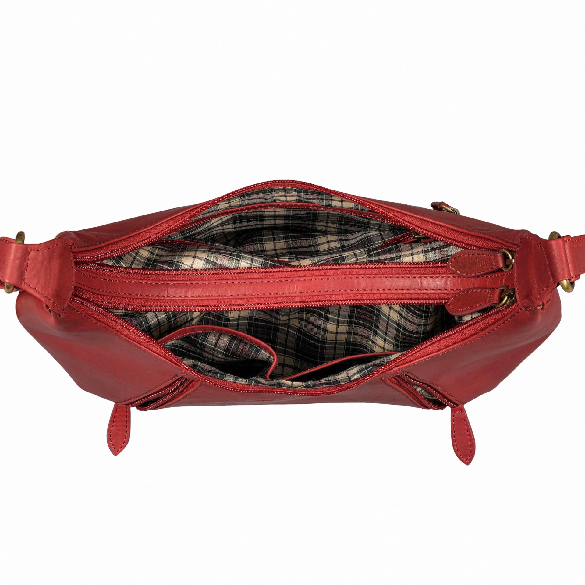 Benthill Damen Handtasche Leder - Damentasche aus Rindsleder - Umhängetasche mit Reißverschluss - Vintage Frauen Schultertasche