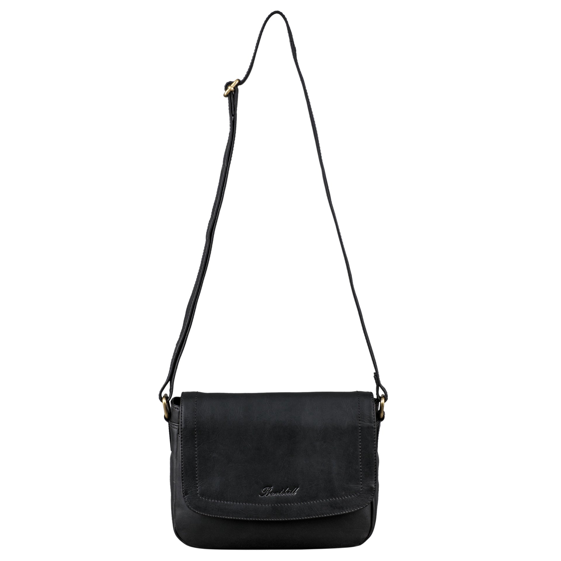 Benthill Handtasche Damen Leder - Umhängetasche aus Rindsleder - Schultertasche aus echtem Leder mit Reißverschluss - Vintage Bag Beutel