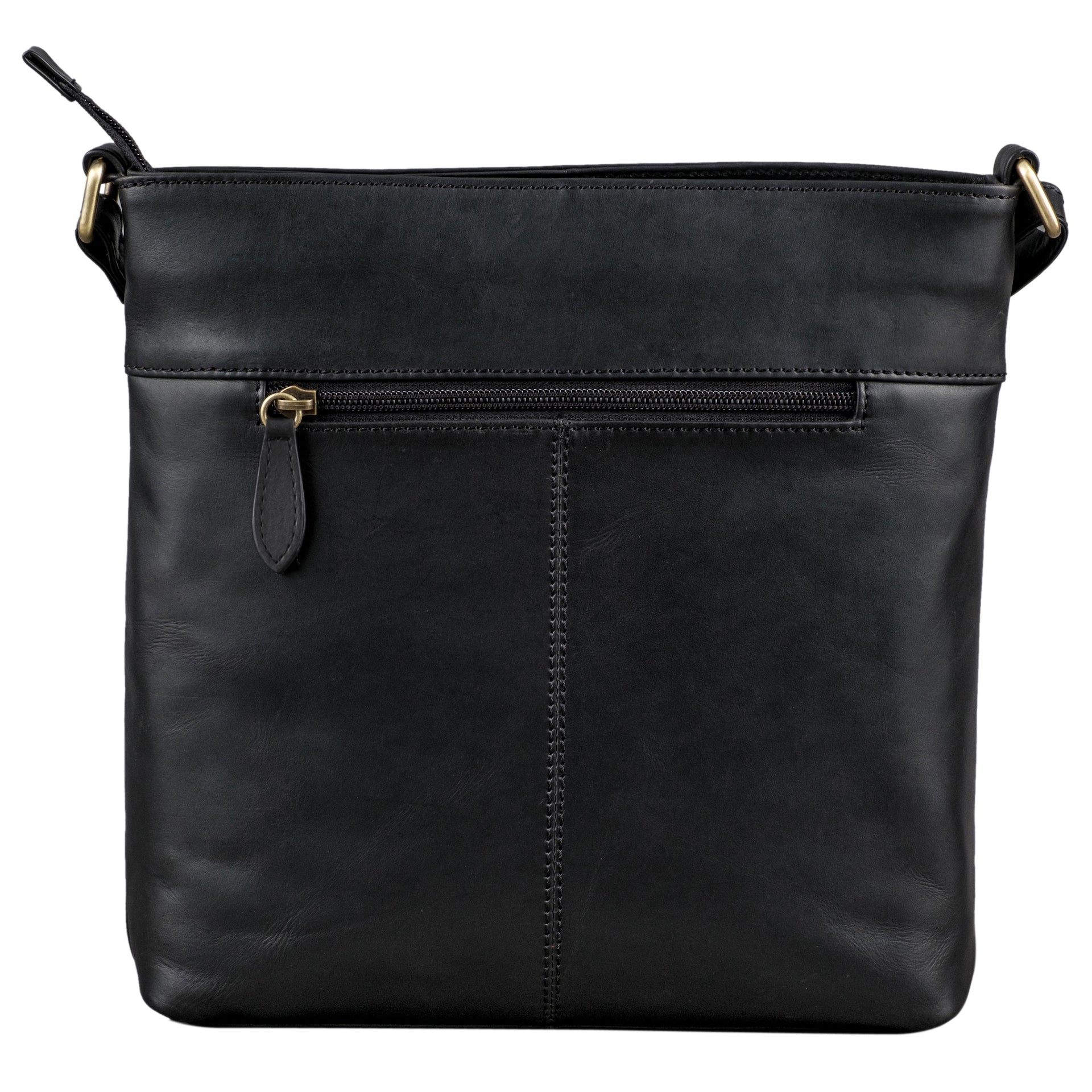 Benthill Damen Umhängetasche Leder - Tasche aus echtem Rindsleder - Handtasche mit Reißverschluss - Schultertasche / Ledertasche - Vintage Shopper
