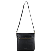 Benthill Damen Umhängetasche Leder - Tasche aus echtem Rindsleder - Handtasche mit Reißverschluss - Schultertasche / Ledertasche - Vintage Shopper