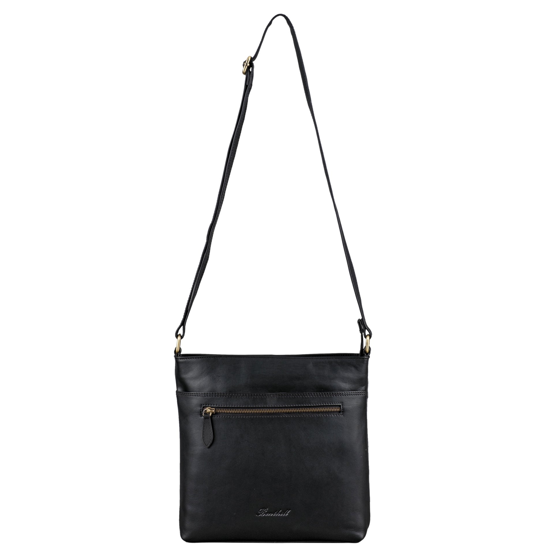 Benthill Damen Umhängetasche Leder - Tasche aus echtem Rindsleder - Handtasche mit Reißverschluss - Schultertasche / Ledertasche - Vintage Shopper