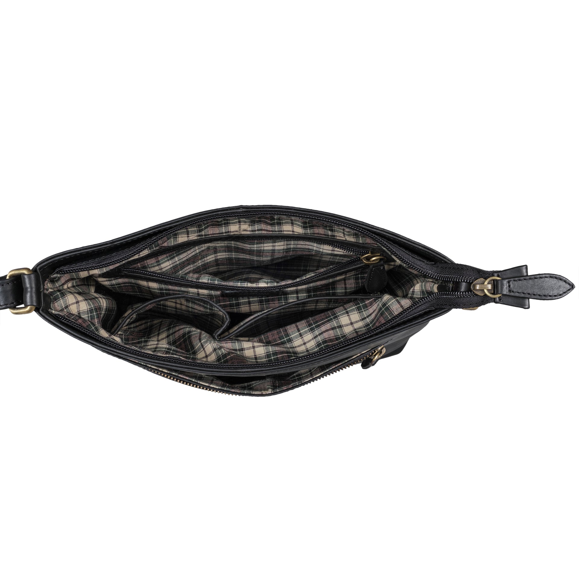 Benthill Damen Umhängetasche Leder - Tasche aus echtem Rindsleder - Handtasche mit Reißverschluss - Schultertasche / Ledertasche - Vintage Shopper