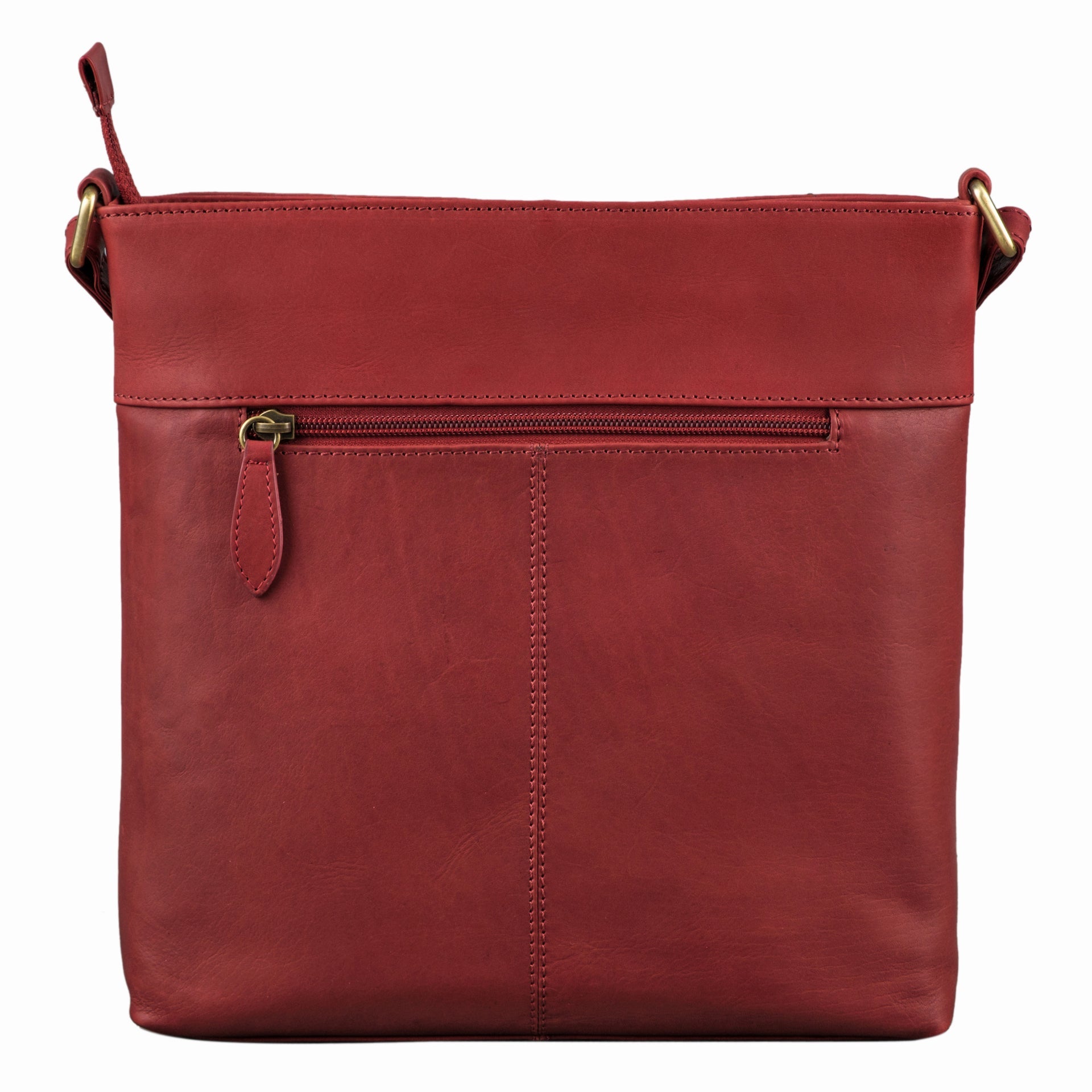 Benthill Damen Umhängetasche Leder - Tasche aus echtem Rindsleder - Handtasche mit Reißverschluss - Schultertasche / Ledertasche - Vintage Shopper