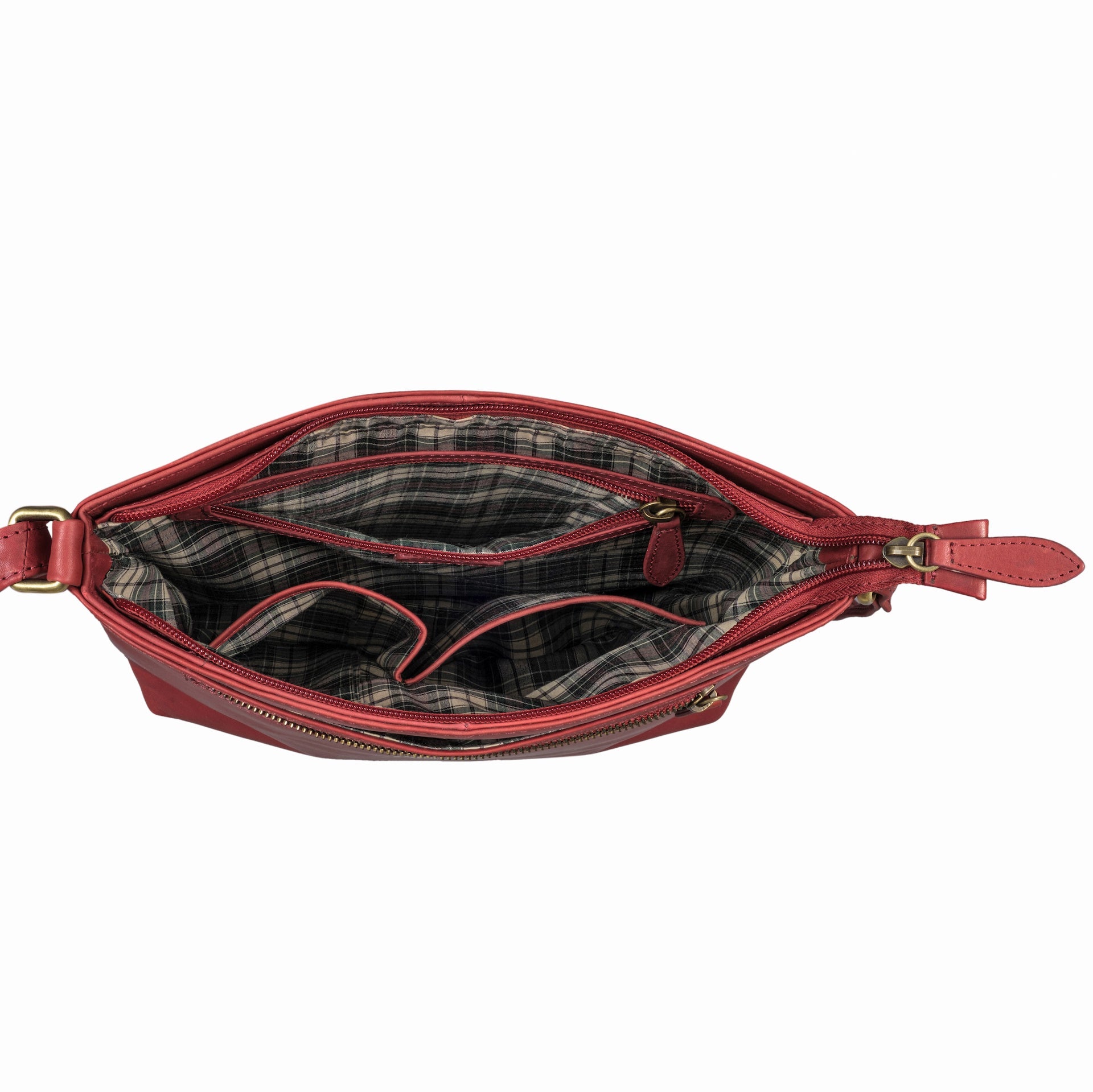 Benthill Damen Umhängetasche Leder - Tasche aus echtem Rindsleder - Handtasche mit Reißverschluss - Schultertasche / Ledertasche - Vintage Shopper