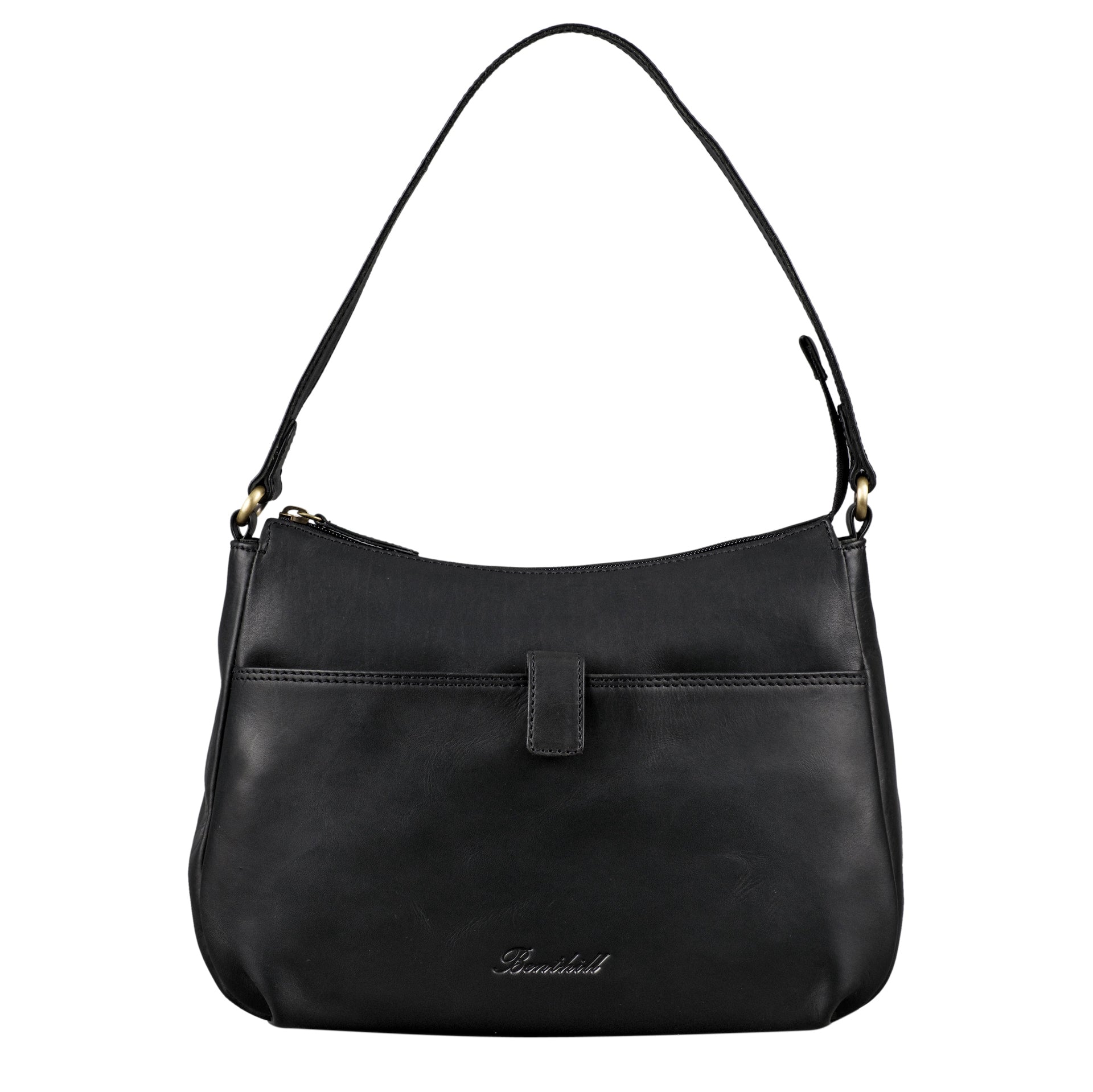 Benthill Handtasche Damen Leder - Damentasche aus Rindsleder - Echt Leder Schultertasche mit Reißverschluss - Vintage Umhängetasche