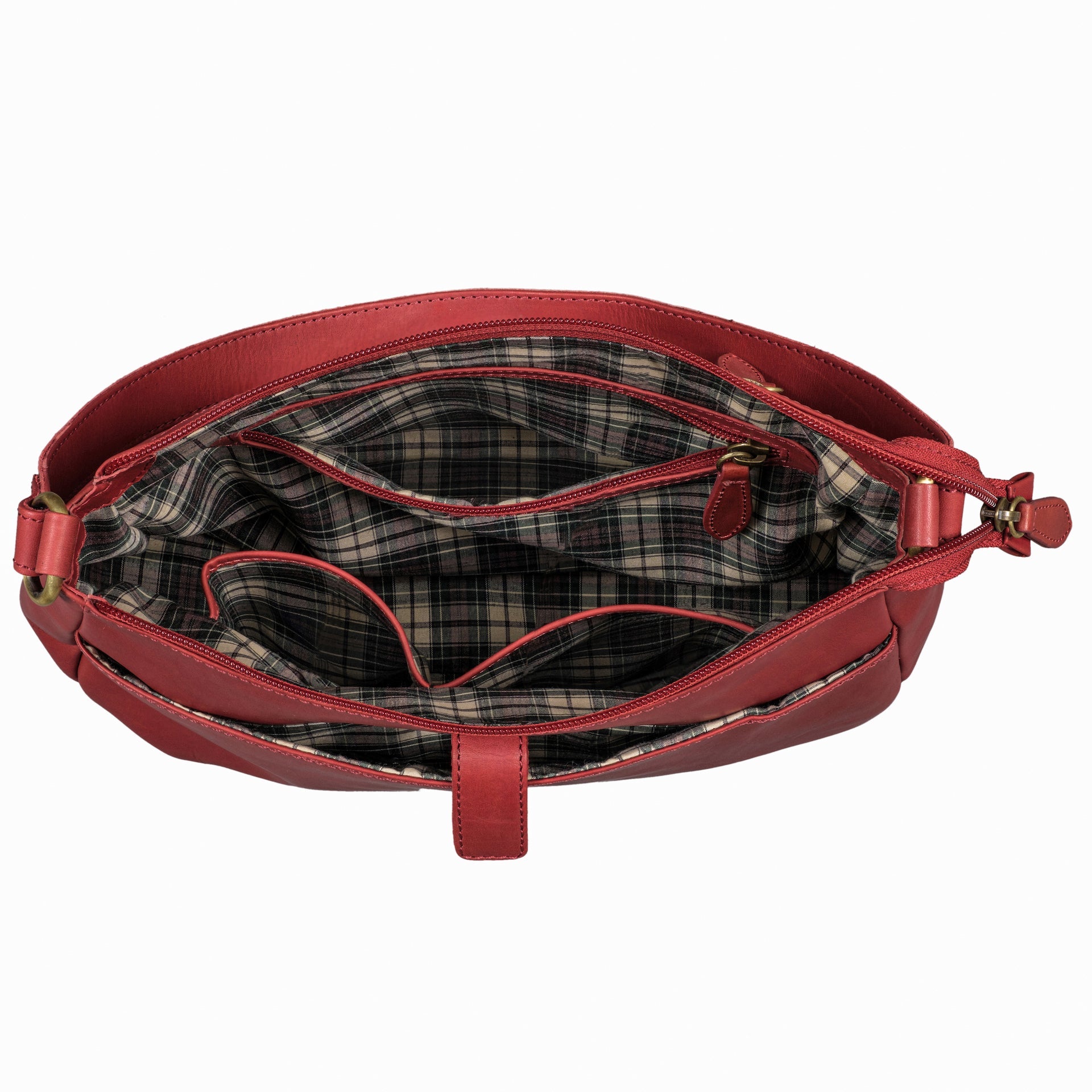 Benthill Handtasche Damen Leder - Damentasche aus Rindsleder - Echt Leder Schultertasche mit Reißverschluss - Vintage Umhängetasche
