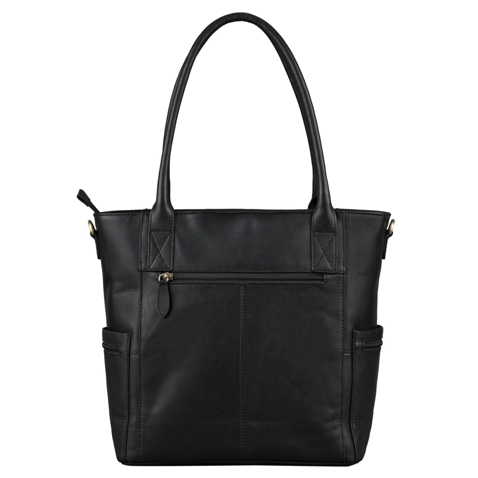 Benthill Damen Shopper Leder - Umhängetasche aus echtem Rindsleder - Handtasche mit Reißverschluss - Schultertasche / Vintage Tasche