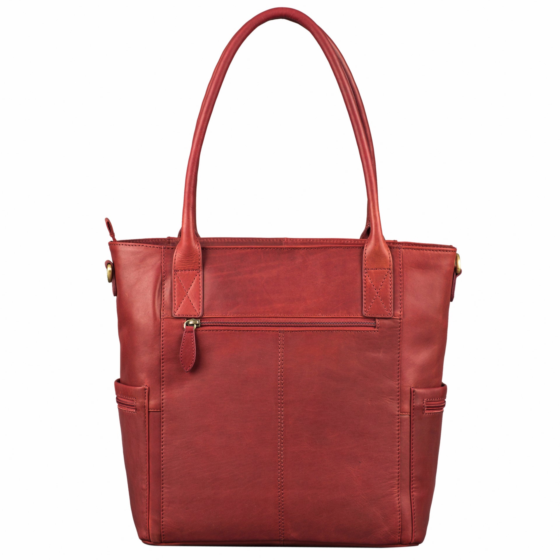 Benthill Damen Shopper Leder - Umhängetasche aus echtem Rindsleder - Handtasche mit Reißverschluss - Schultertasche / Vintage Tasche