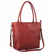 Benthill Damen Shopper Leder - Umhängetasche aus echtem Rindsleder - Handtasche mit Reißverschluss - Schultertasche / Vintage Tasche