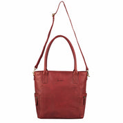 Benthill Damen Shopper Leder - Umhängetasche aus echtem Rindsleder - Handtasche mit Reißverschluss - Schultertasche / Vintage Tasche