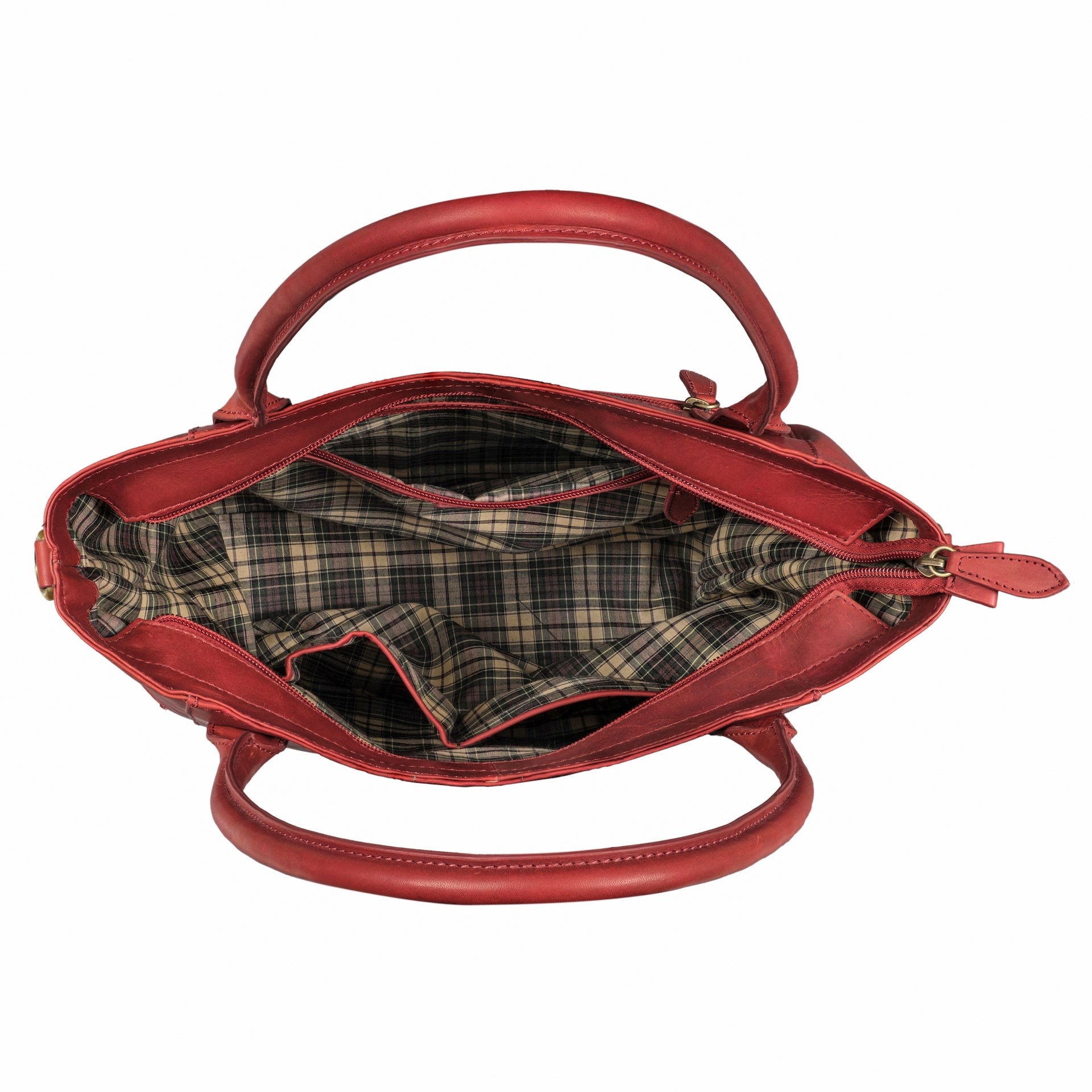 Benthill Damen Shopper Leder - Umhängetasche aus echtem Rindsleder - Handtasche mit Reißverschluss - Schultertasche / Vintage Tasche