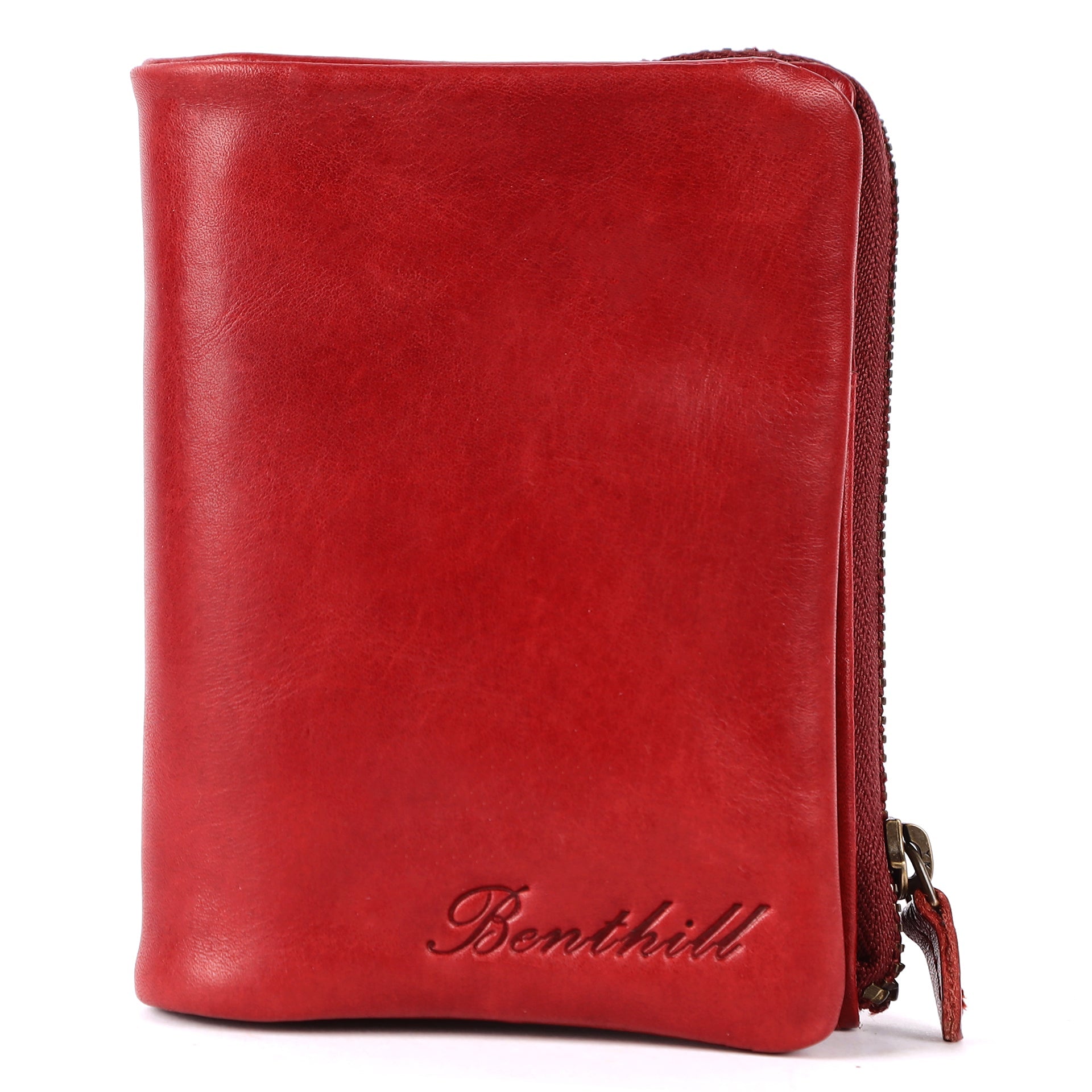 Benthill Kleine Geldbörse Echt Leder - Damen Geldbeutel mit RFID Schutz - 6 Kartenfächer - Slim-Wallet inkl. Geschenkbox