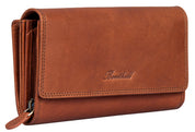 Benthill Damen Portemonnaie XXL mit RFID-Schutz | Echt-Leder Damen Geldbörse Gross | Große Vintage Damenbörse mit vielen Fächern XXL