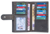 Benthill Damen Portemonnaie XXL mit RFID-Schutz | Echt-Leder Damen Geldbörse Gross | Große Vintage Damenbörse mit vielen Fächern XXL