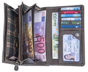 Benthill Damen Portemonnaie XXL mit RFID-Schutz | Echt-Leder Damen Geldbörse Gross | Große Vintage Damenbörse mit vielen Fächern XXL
