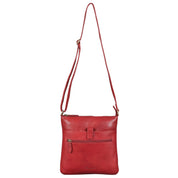 Benthill Umhängetasche Damen Leder - Shopper aus Rindsleder - Handtasche mit Reißverschluss - Schultertasche / Bag Beutel - Ledertasche