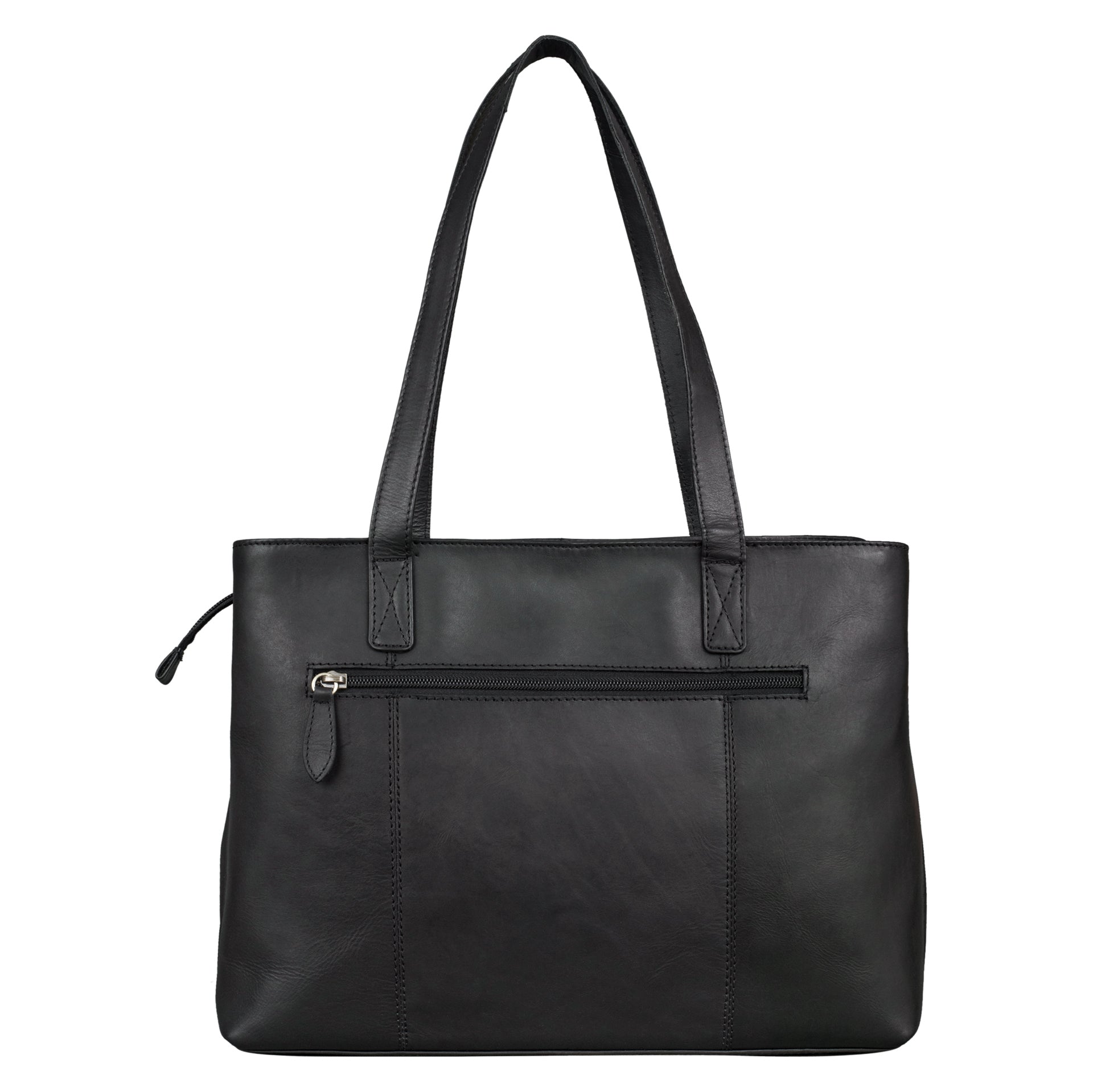 Benthill Damen Tasche Leder - Handtasche aus echtem Rindsleder - Große Schultertasche mit Reißverschluss - Vintage Umhängetasche XL