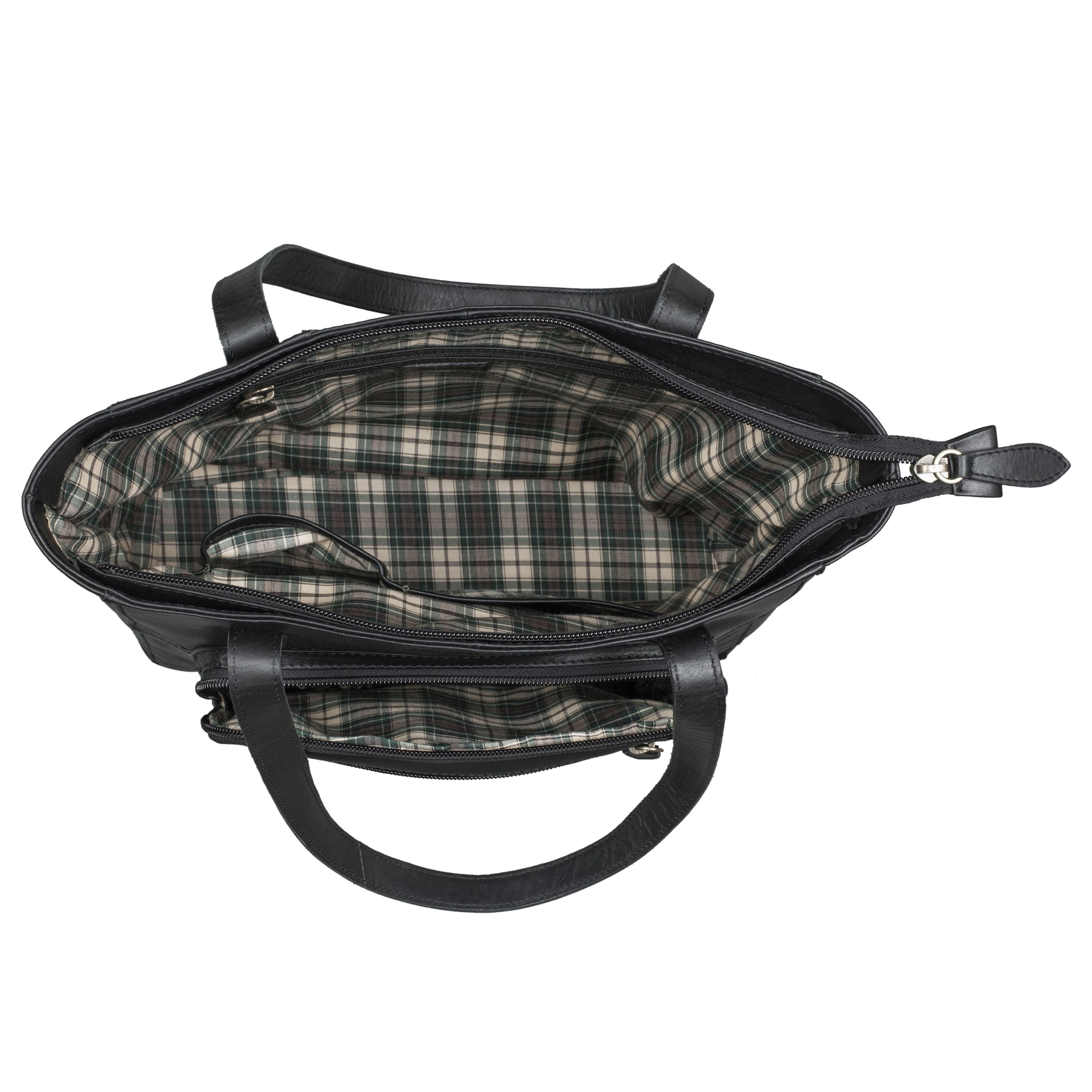 Benthill Damen Shopper Leder - Handtasche aus echtem Rindsleder - Tasche mit Reißverschluss - Schultertasche / Ledertasche - Vintage Umhängetasche