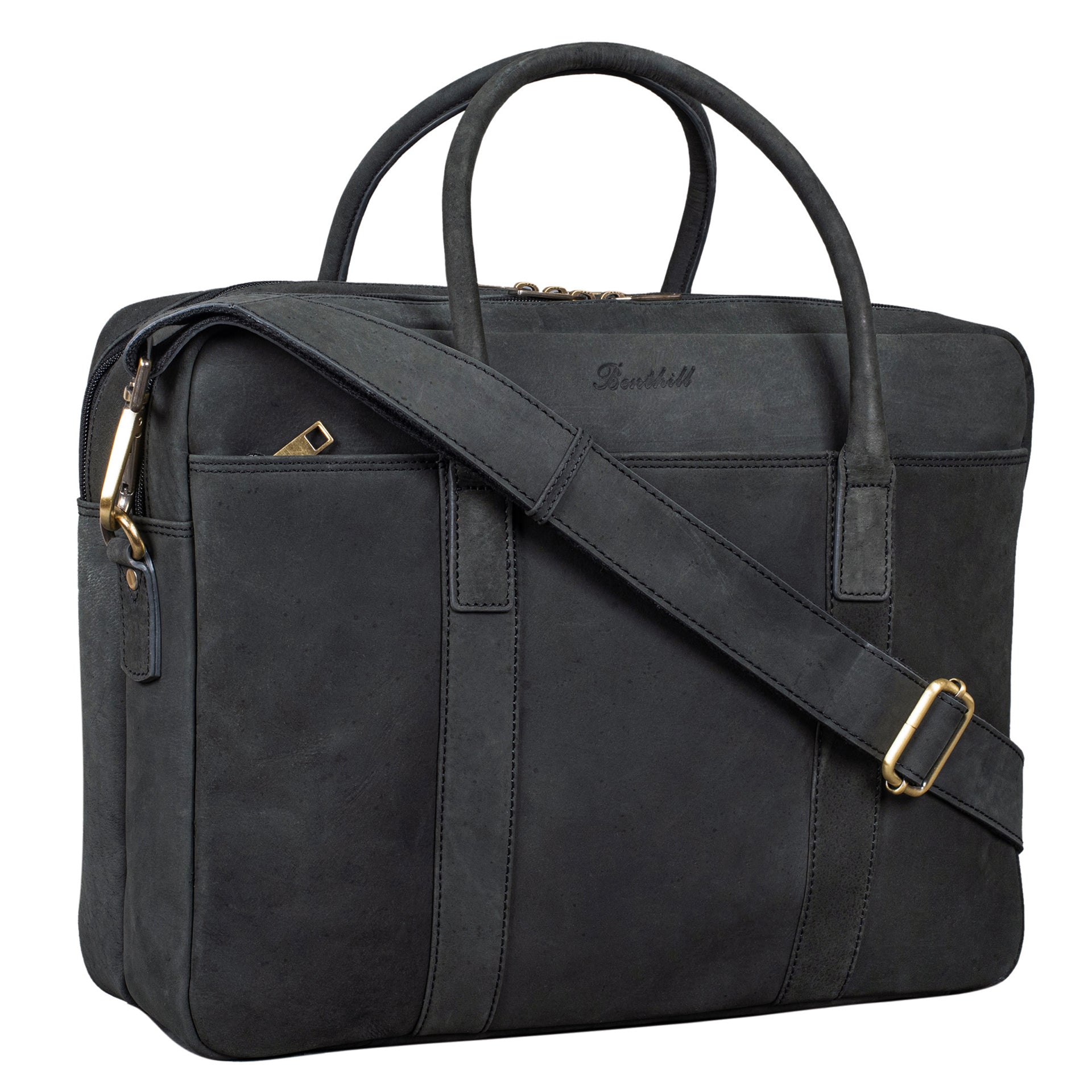 Benthill Aktentasche Laptoptasche Echt Leder I Leder Frauen & Männer Umhängetasche für Laptop I Tasche I Notebooktasche