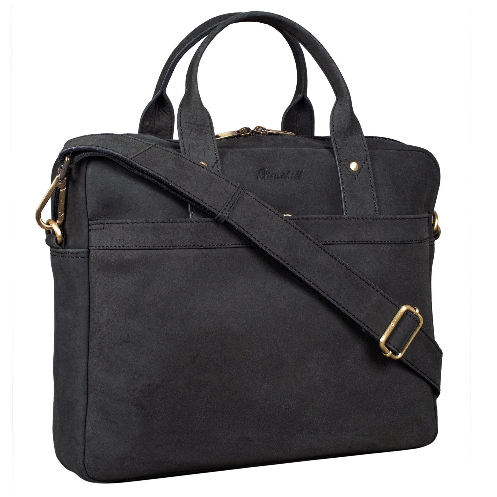 Benthill Laptoptasche Echt-Leder I Leder Umhängetasche für Laptop I Aktentasche I Damen & Herren Tasche I Notebooktasche