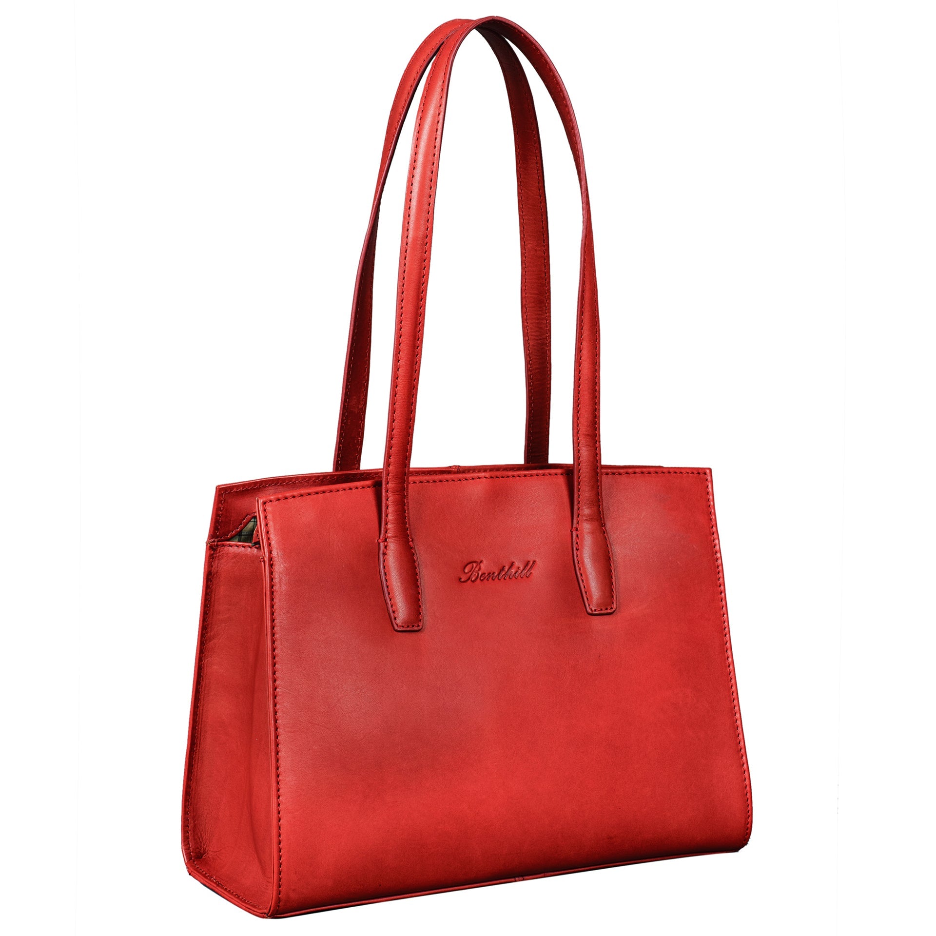 Benthill Handtasche Damen Echt Leder | Henkeltasche aus hochwertigem Rindsleder | Kleine Vintage Hobo Bag Beutel