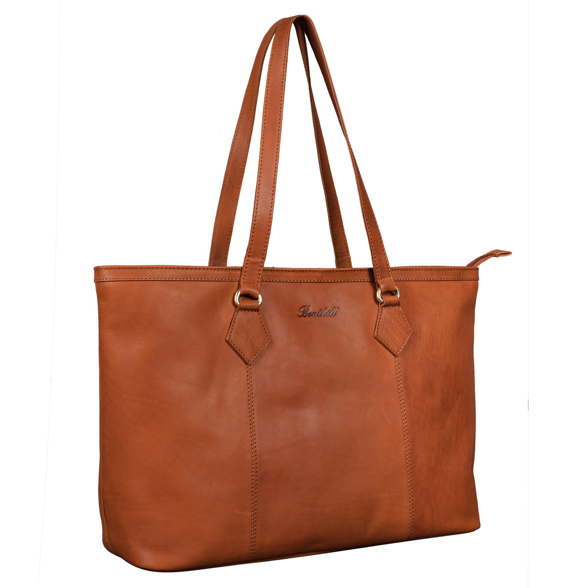 Benthill Handtasche Damen Echt Leder - Hochwertige Frauen Schultertasche - Große Klassische Damentasche / Shopper - Elegante Umhängetasche