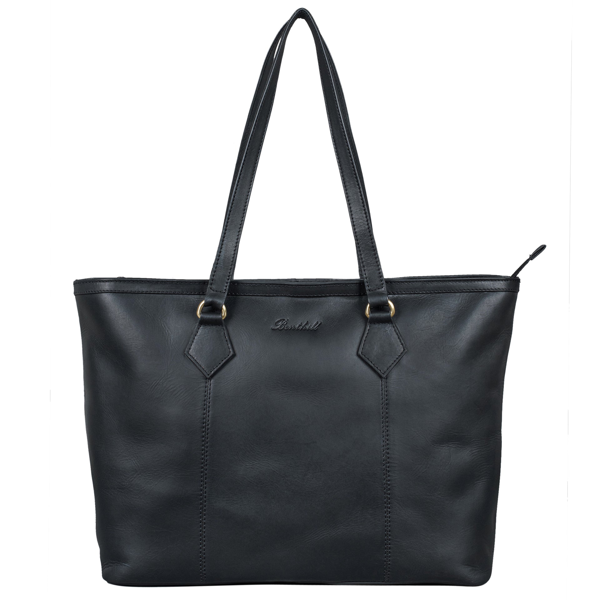 Benthill Handtasche Damen Echt Leder - Hochwertige Frauen Schultertasche - Große Klassische Damentasche / Shopper - Elegante Umhängetasche