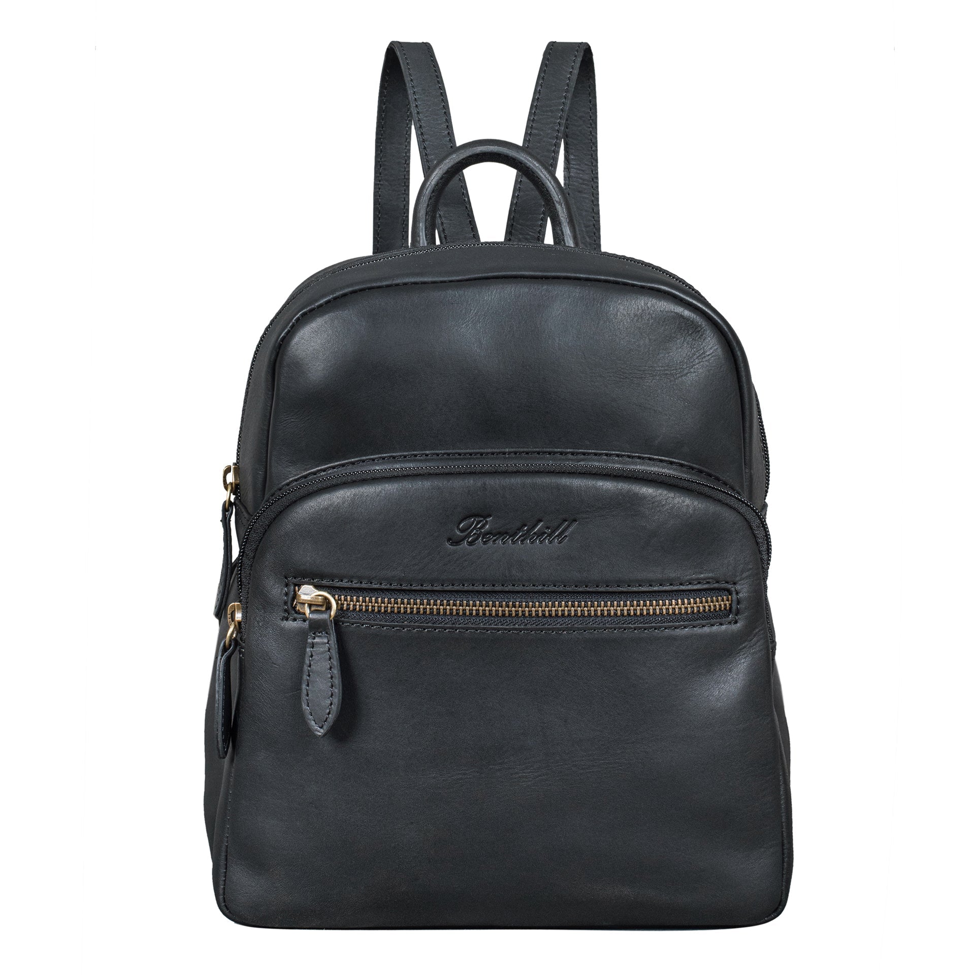 Benthill Leder-Rucksack Echt Leder - Kurierrucksack Fahrradrucksack Trekkingrucksack - Damen Herren Rucksack - Lederrucksack