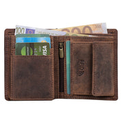 Benthill Kleine Herren Geldbörse Echt Leder - Männer Geldbeutel Mini mit RFID-Schutz - Slim Portemonnaie für Männer - Echtem Leder