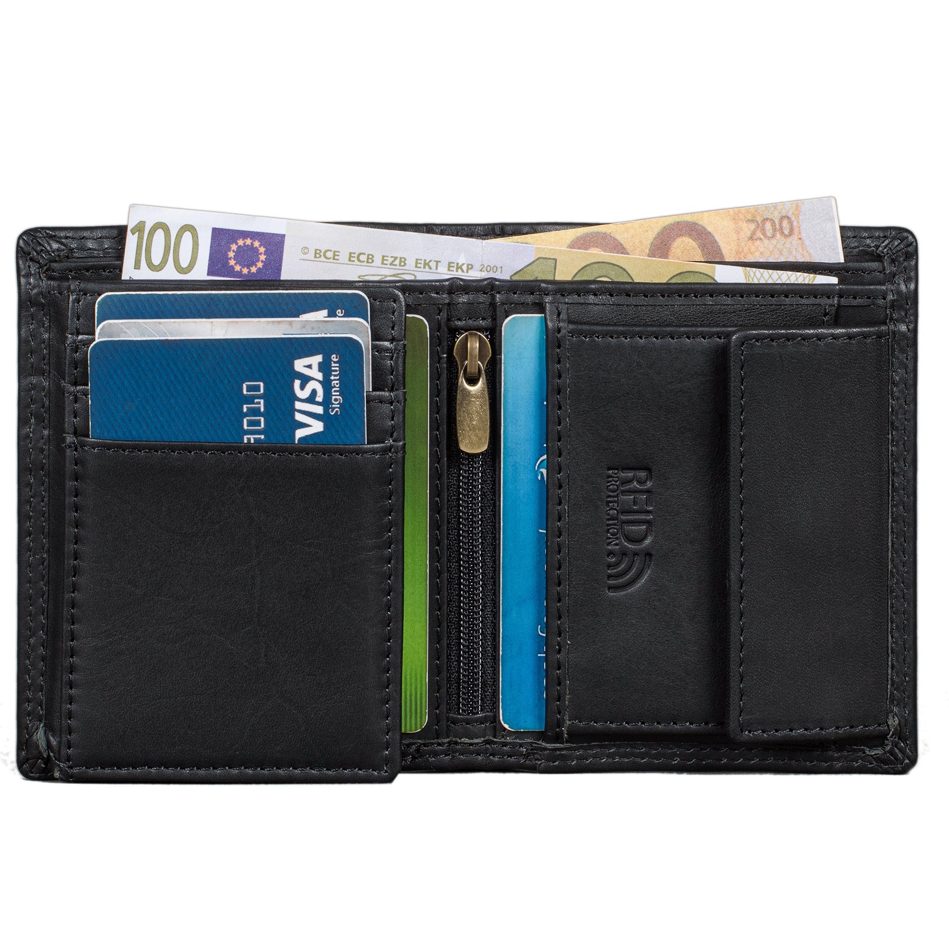 Benthill Kleine Herren Geldbörse Echt Leder - Männer Geldbeutel Mini mit RFID-Schutz - Slim Portemonnaie für Männer - Echtem Leder