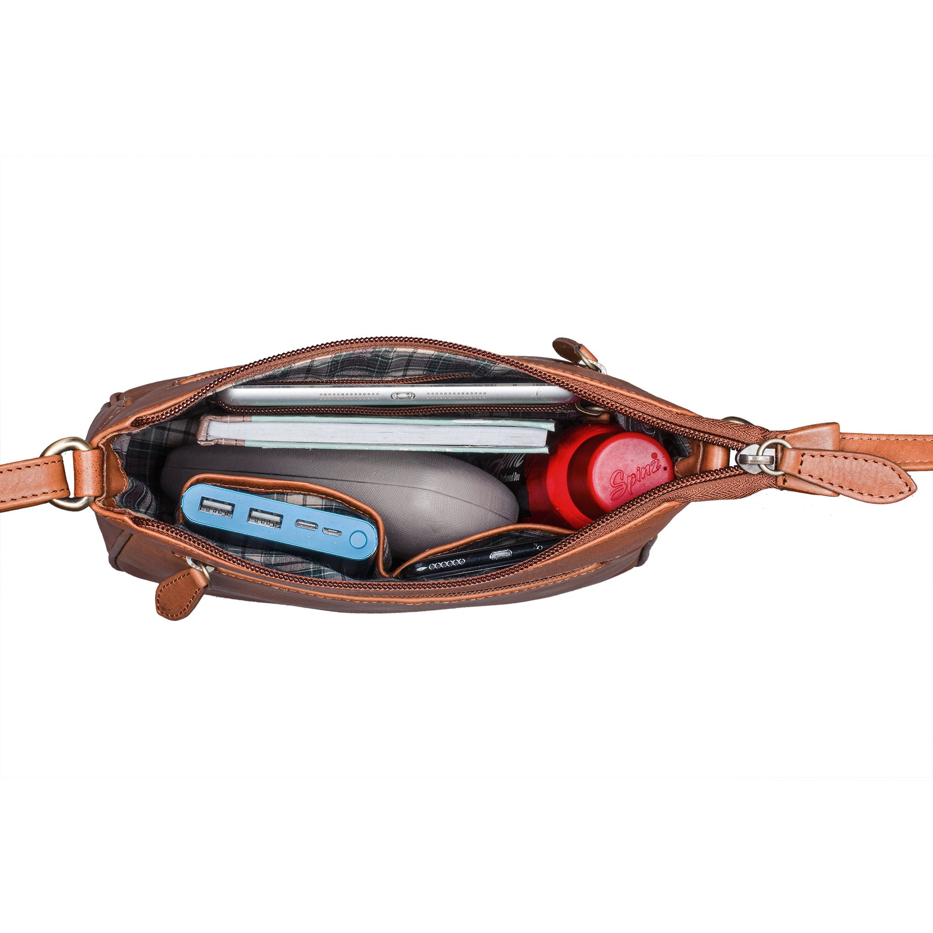 Benthill Umhängetasche Damen Echt Leder - Frauen Schultertasche Leder - Schmale Vintage Damen Handtasche