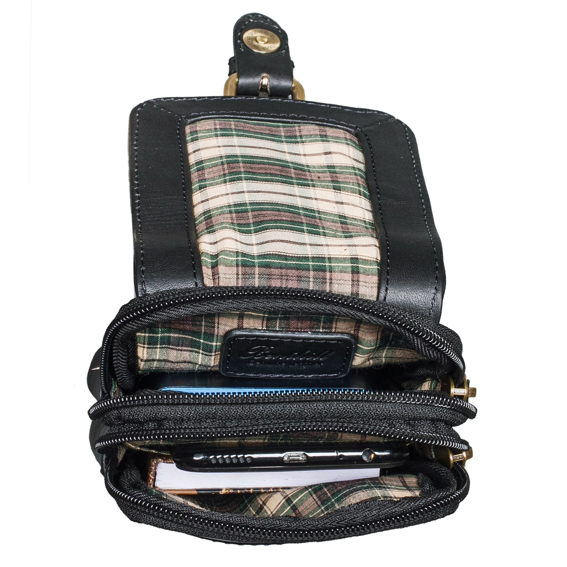 Benthill Gürteltasche aus Echtleder - Hüfttasche aus Rindsleder - Wandertasche für Damen & Herren - Organizer / Partytasche
