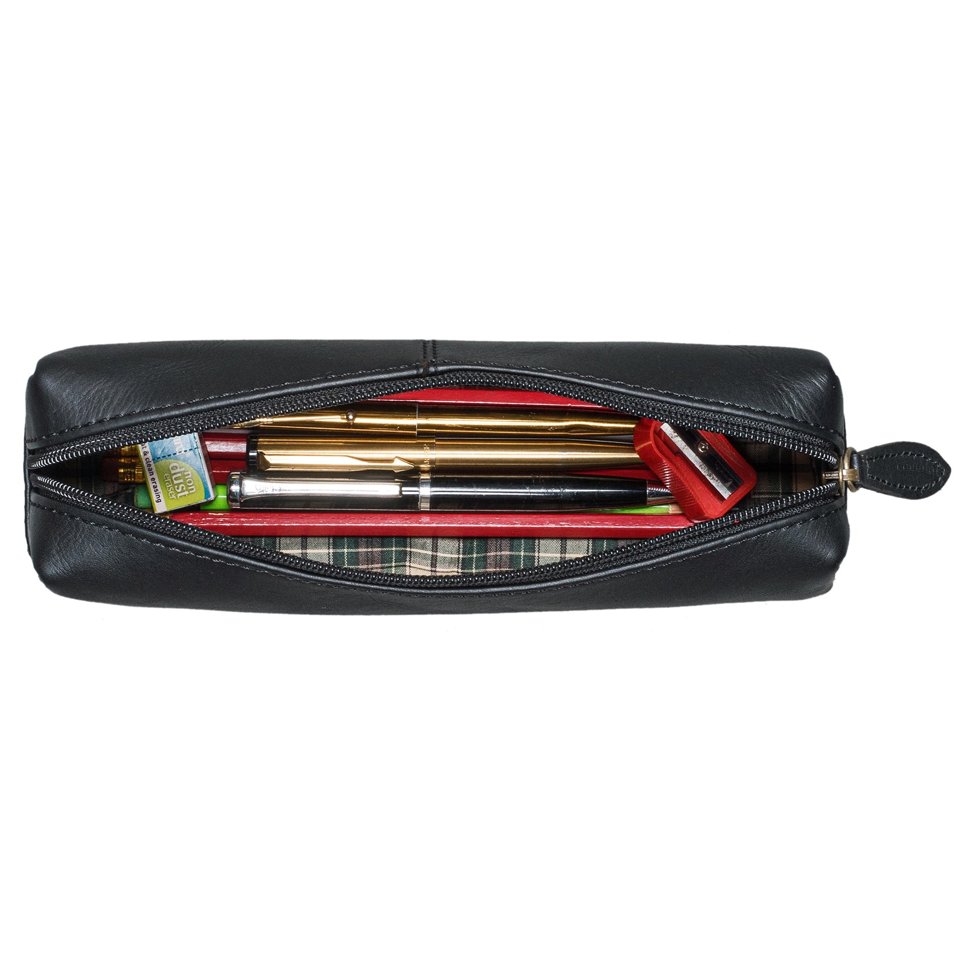 Benthill Federmappe Leder - Vintage Federmäppchen für Stifte - Federtasche für Schule / Uni - Kleine Leder-Etui Mäppchen - Kosmetiktasche