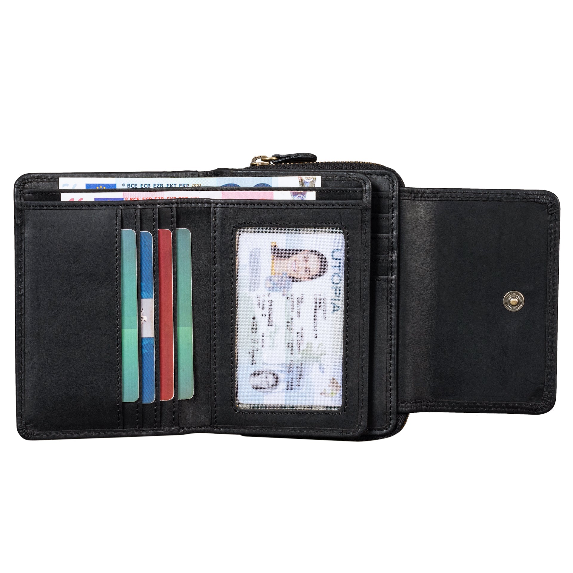Benthill Damen Geldbörse Groß Echt Leder - Portemonnaie mit RFID Schutz - Portmonee mit vielen Kartenächer - Damenbörse inkl. Geschenkbox