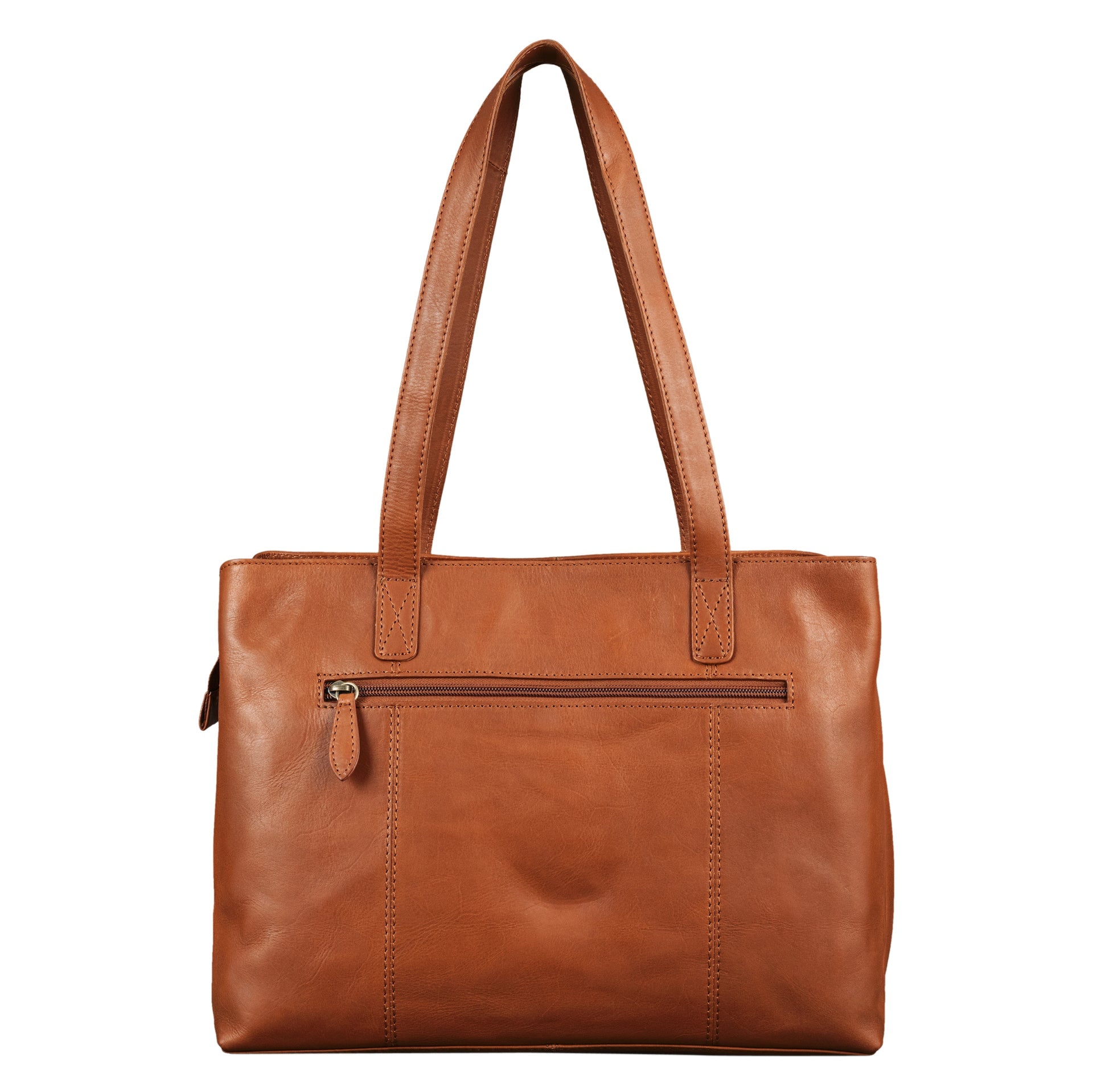 Benthill Damen Tasche Leder - Handtasche aus echtem Rindsleder - Große Schultertasche mit Reißverschluss - Vintage Umhängetasche XL