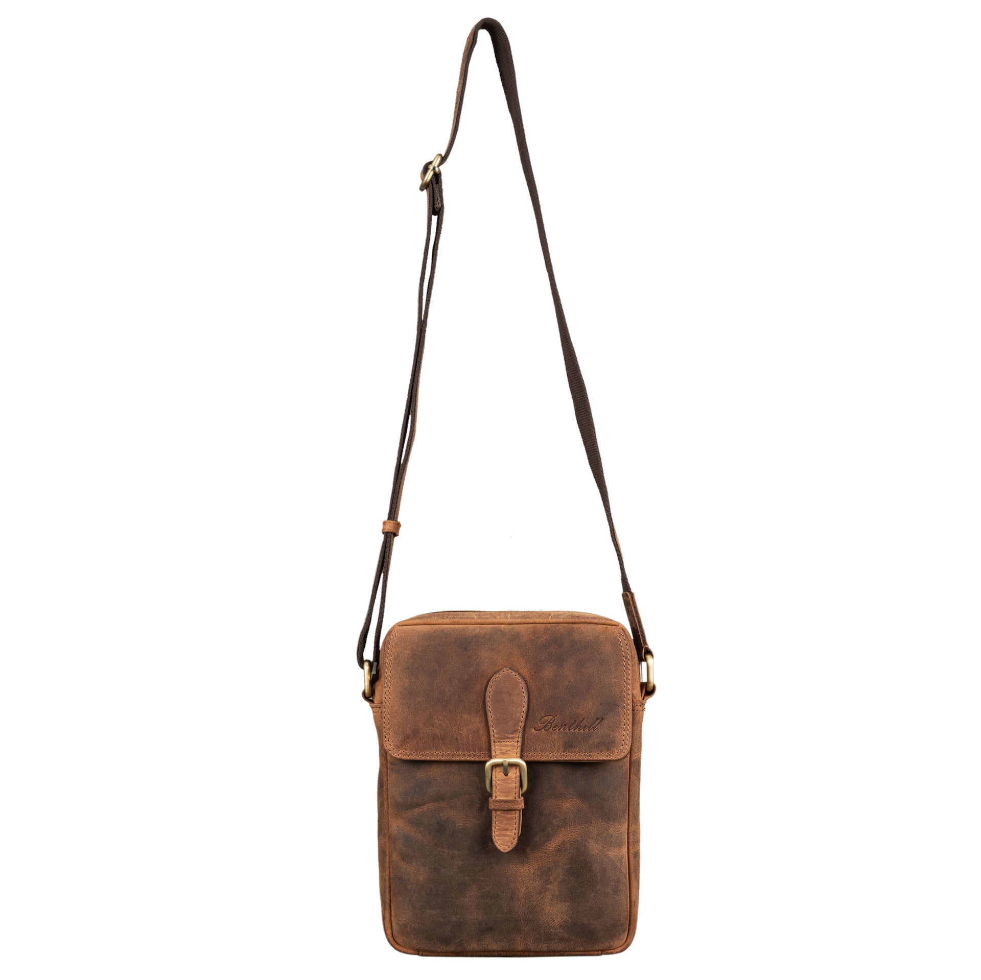 Benthill Umhängetasche aus Echt Leder - Herren & Damen Wandertasche aus Rindsleder - Schultertasche - Partytasche - Messenger