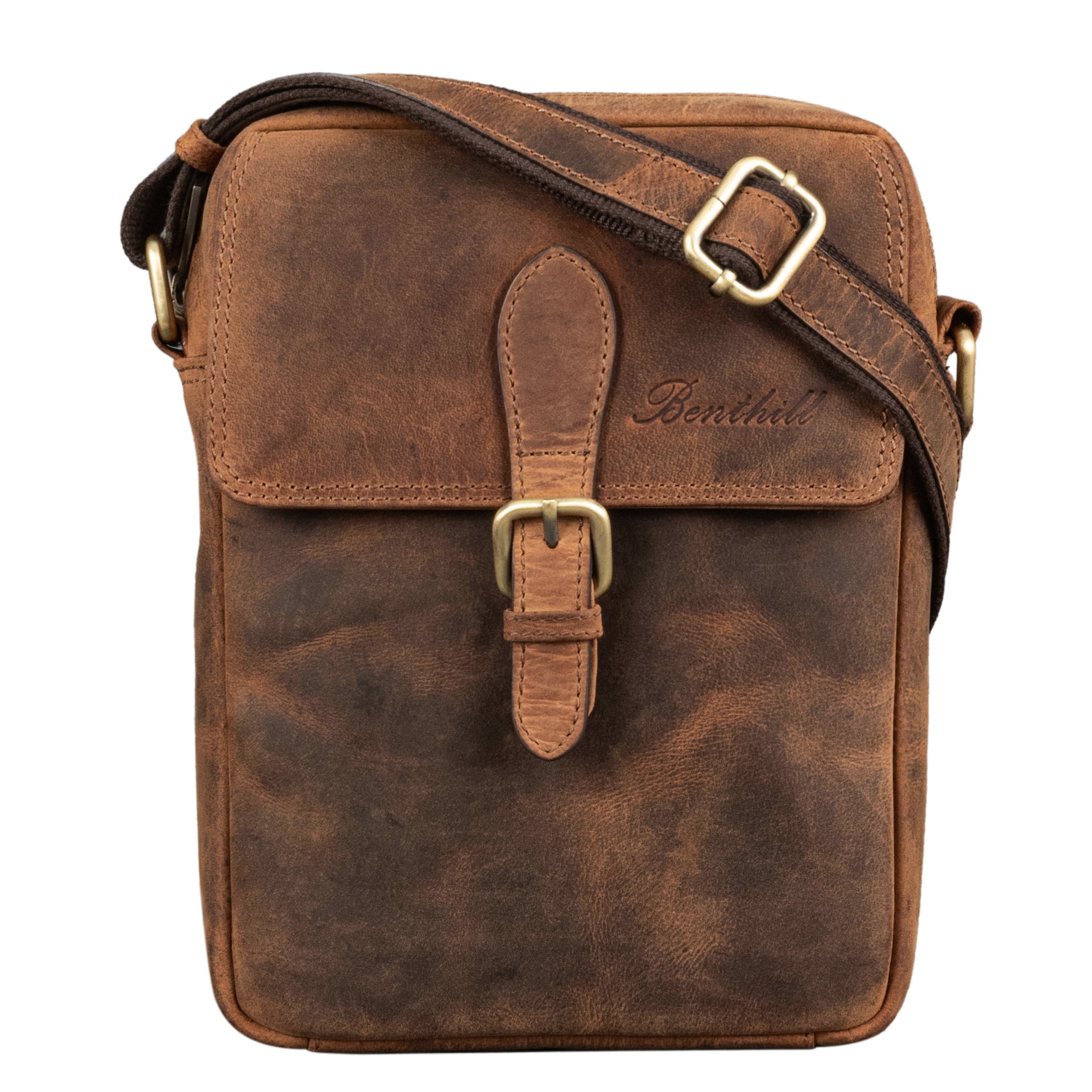 Benthill Umhängetasche aus Echt Leder - Herren & Damen Wandertasche aus Rindsleder - Schultertasche - Partytasche - Messenger
