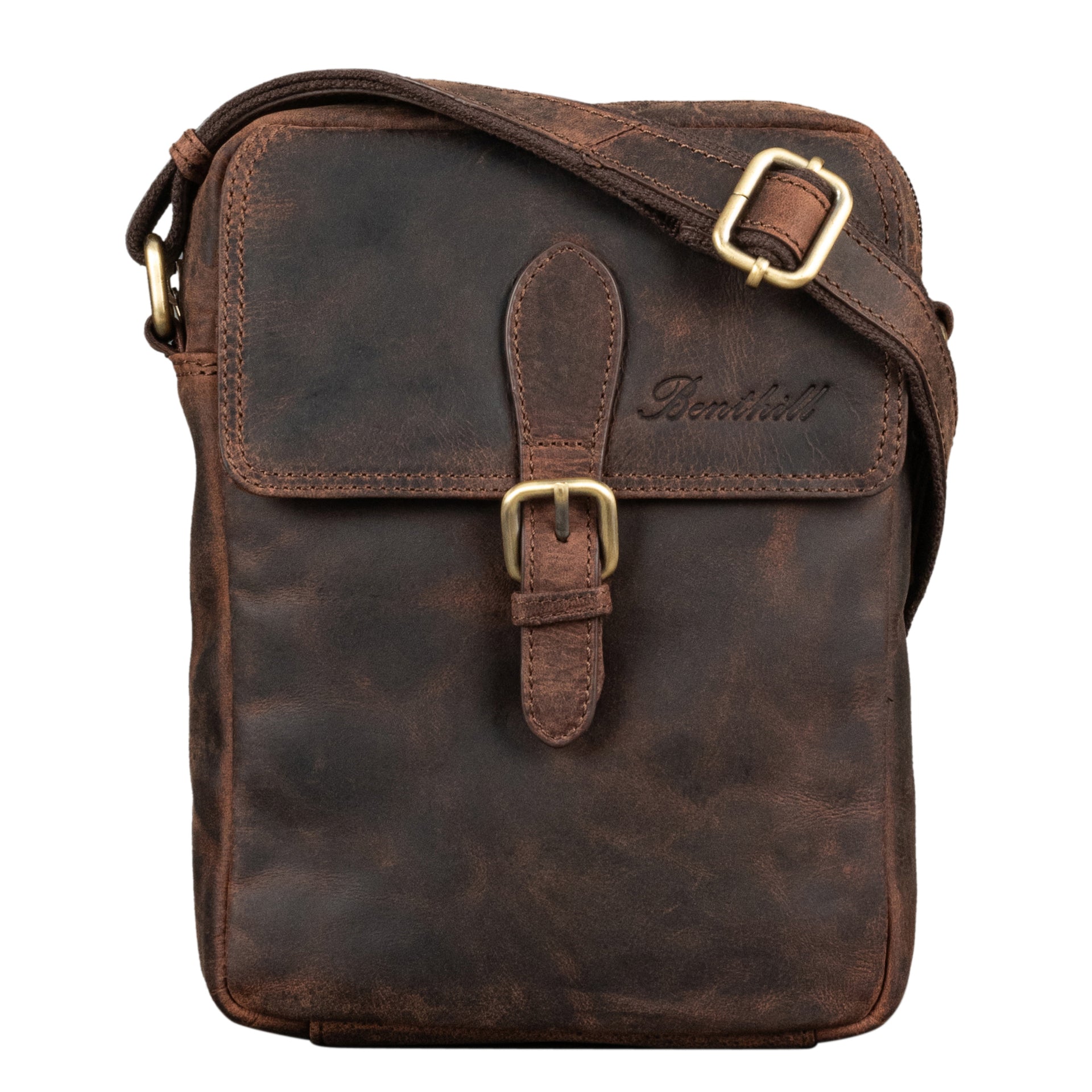 Benthill Umhängetasche aus Echt Leder - Herren & Damen Wandertasche aus Rindsleder - Schultertasche - Partytasche - Messenger