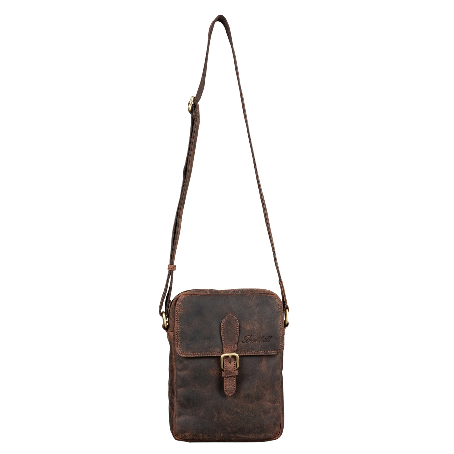 Benthill Umhängetasche aus Echt Leder - Herren & Damen Wandertasche aus Rindsleder - Schultertasche - Partytasche - Messenger