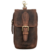 Benthill Gürteltasche aus Echtleder - Hüfttasche aus Rindsleder - Wandertasche für Damen & Herren - Organizer / Partytasche
