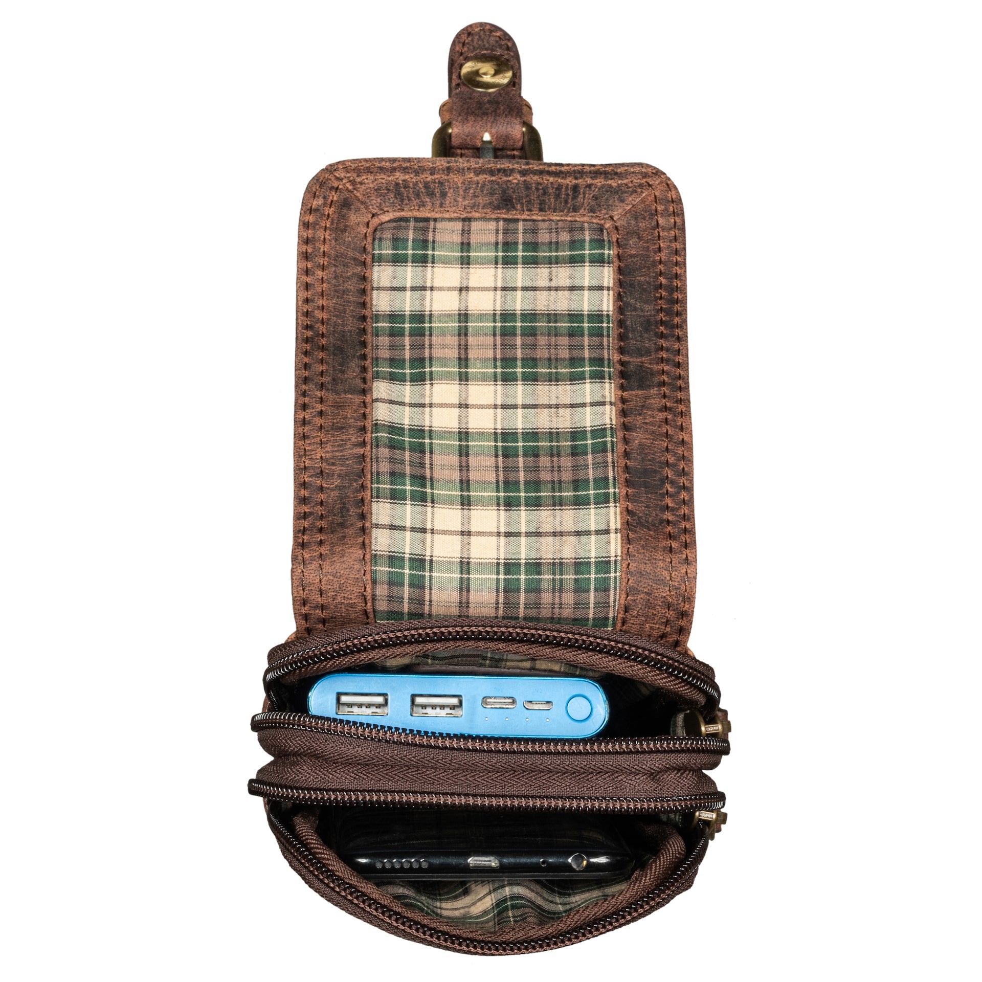 Benthill Gürteltasche aus Echtleder - Hüfttasche aus Rindsleder - Wandertasche für Damen & Herren - Organizer / Partytasche