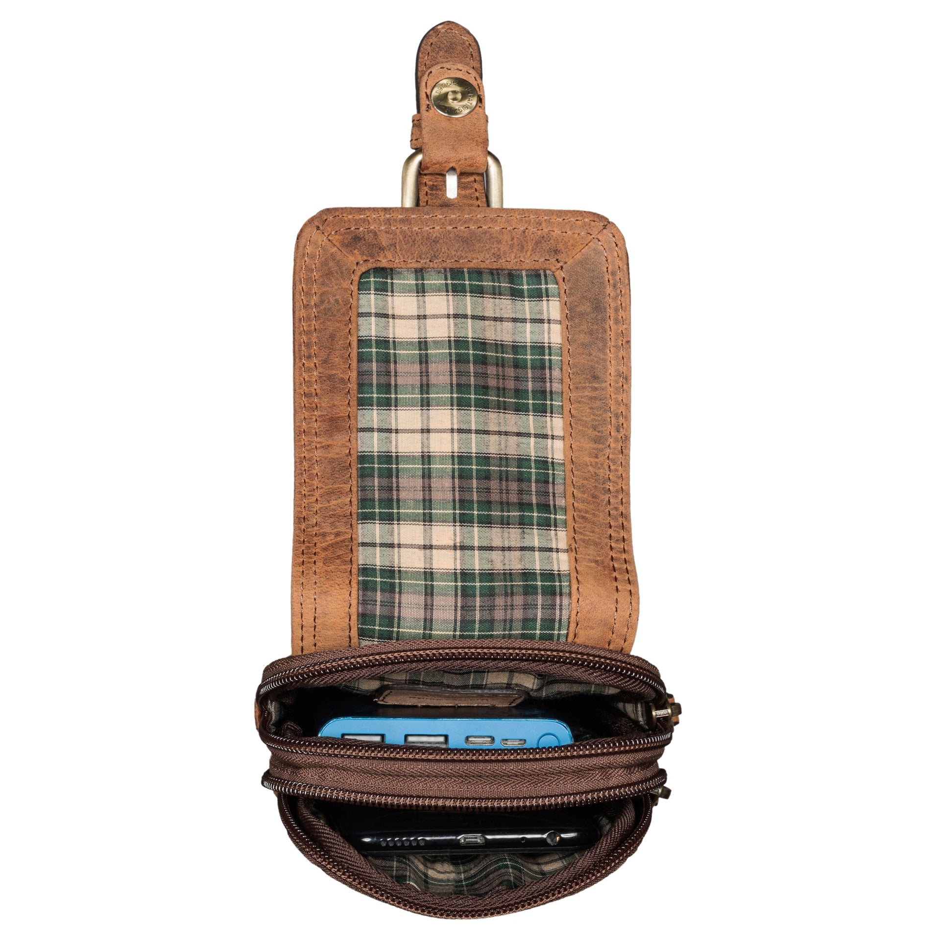 Benthill Gürteltasche aus Echtleder - Hüfttasche aus Rindsleder - Wandertasche für Damen & Herren - Organizer / Partytasche